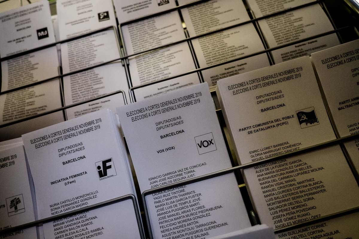 Paperetes de vot en un col·legi electoral.