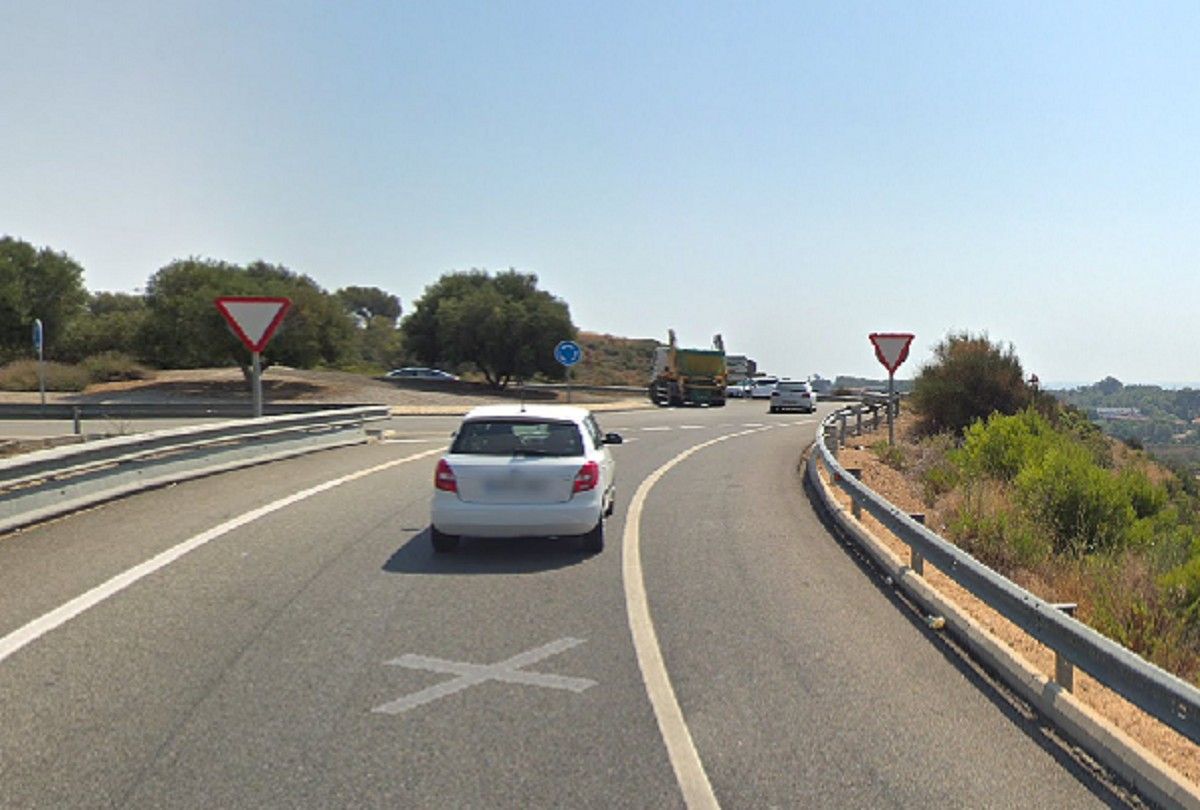 Captura de la zona per on ha tingut lloc a l'AP-7 a tocar del Nou Estadi de Tarragona.