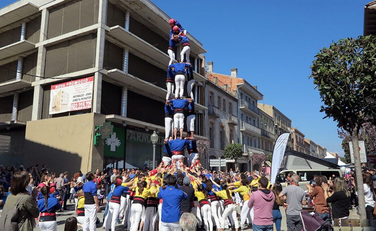 Actuació dels Castellers de Berga a la Fira de Sant Josep de Gironella, en una imatge d'arxiu.