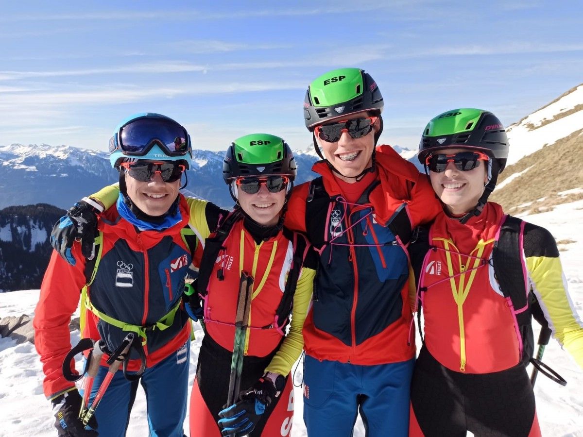 Ares Torra, Maria Costa i Ot Ferrer, dels Mountain Runners, participen a la competició, a Lausana.