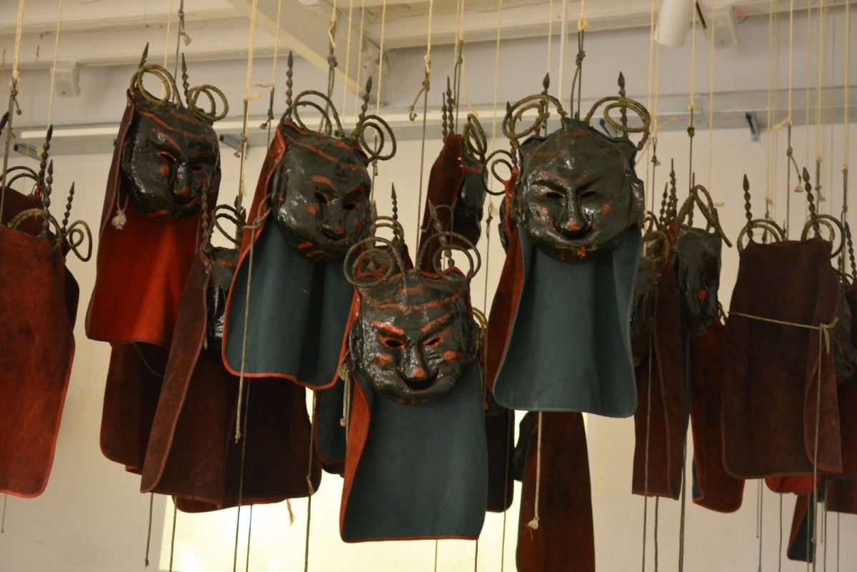 Màscares de ple a l'exposició de la Patum, situada al Convent de Sant Francesc