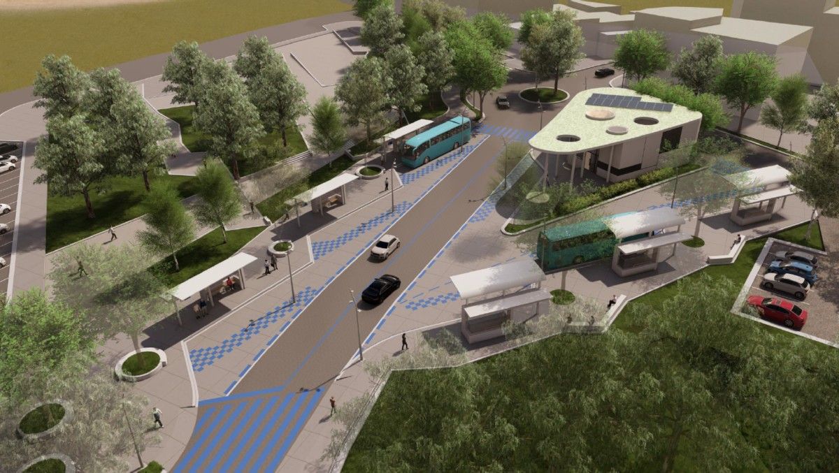 Imatge renderitzada del projecte d'estació d'autobusos a Berga
