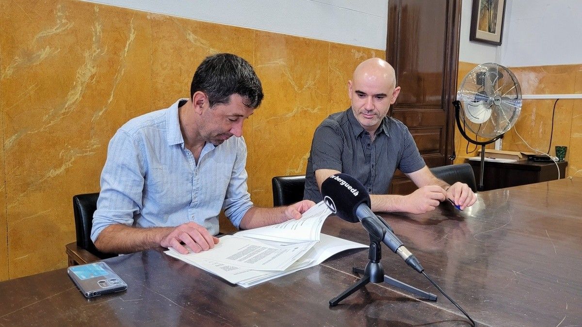 Ivan Sànchez i Aleix Serra, en una atenció als mitjans aquest migdia