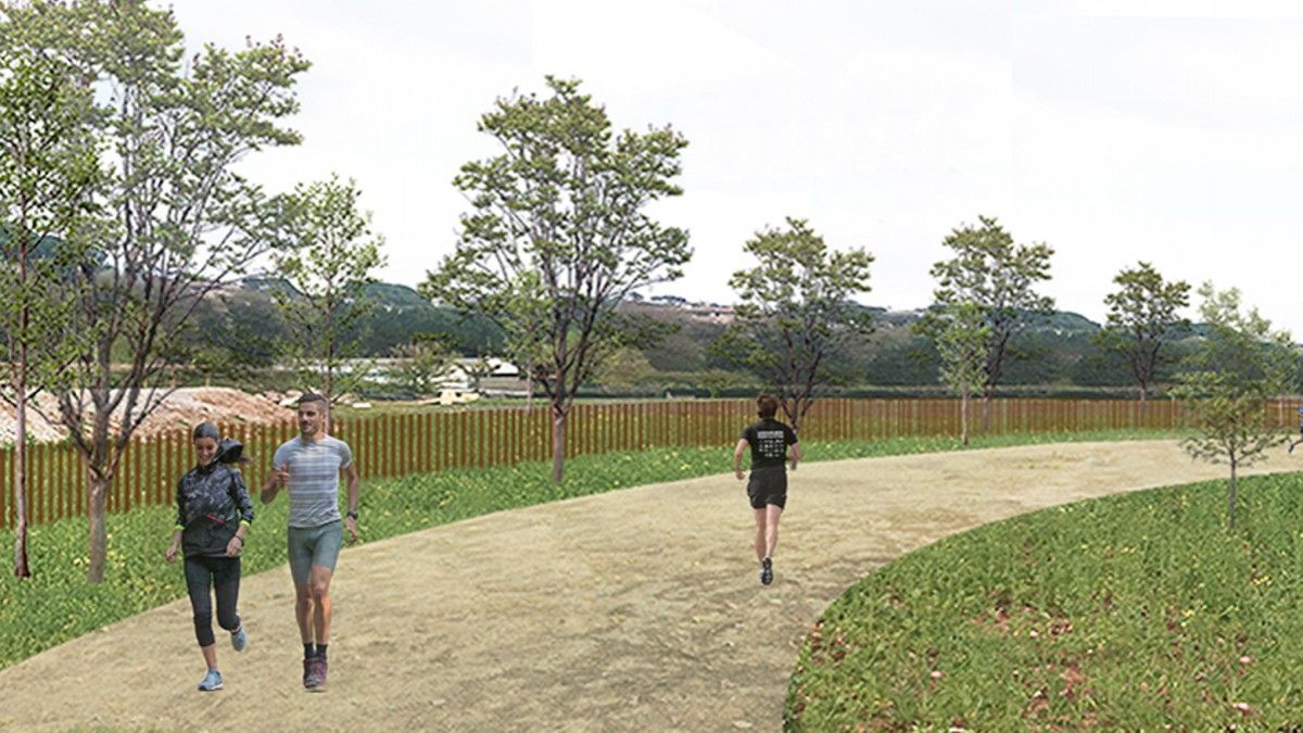 Imatge renderitzada del projecte de la pista d'atletisme de Gironella