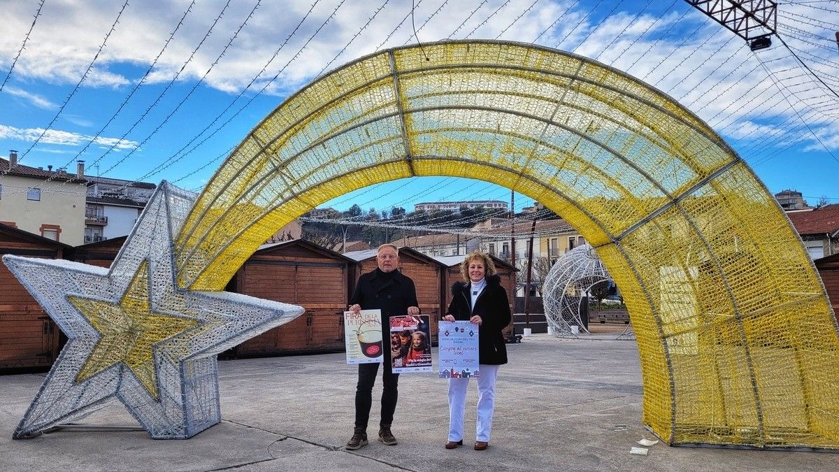 Jordi Macià i Núria Masforroll, en la presentació del Market Gironella Vila de Nadal