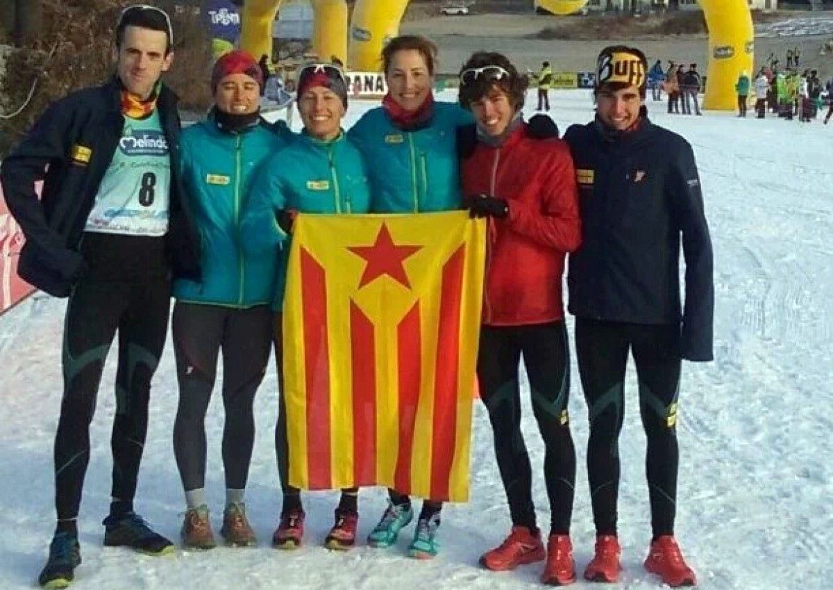 Equip de la Selecció Catalana de Raquetes de Neu.