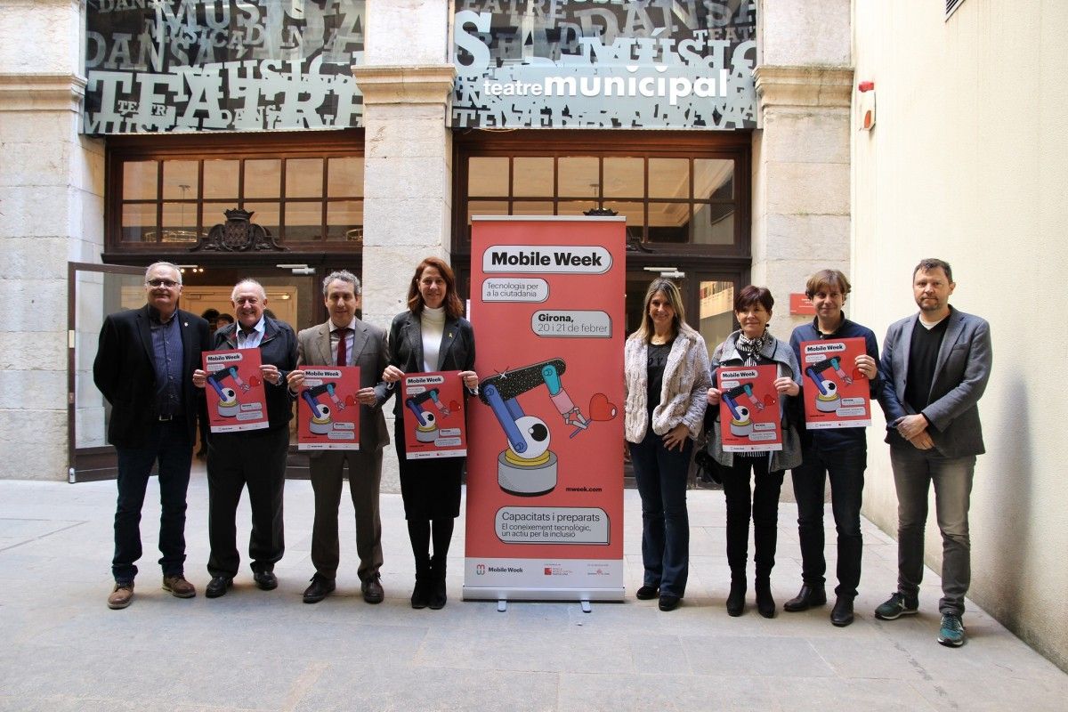 La presentació de la Mobile Week Girona 2020 aquest matí a l'Ajuntament.
