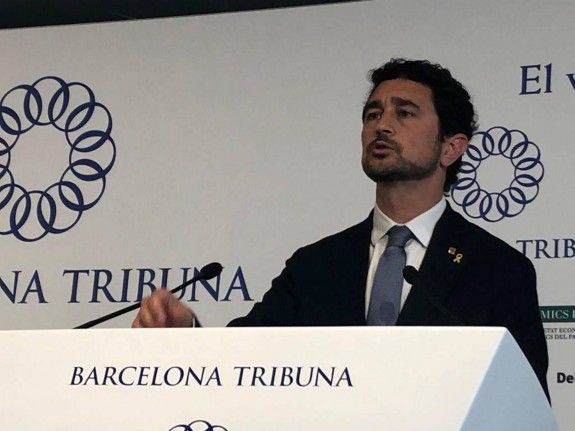 El conseller de Territori i Sostenibilitat, Damià Calvet, al fòrum Barcelona Tribuna.