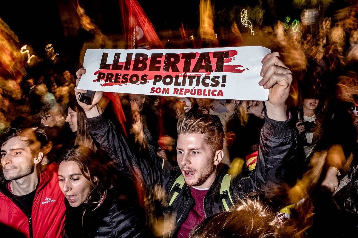 Concentració pels presos polítics a Barcelona.