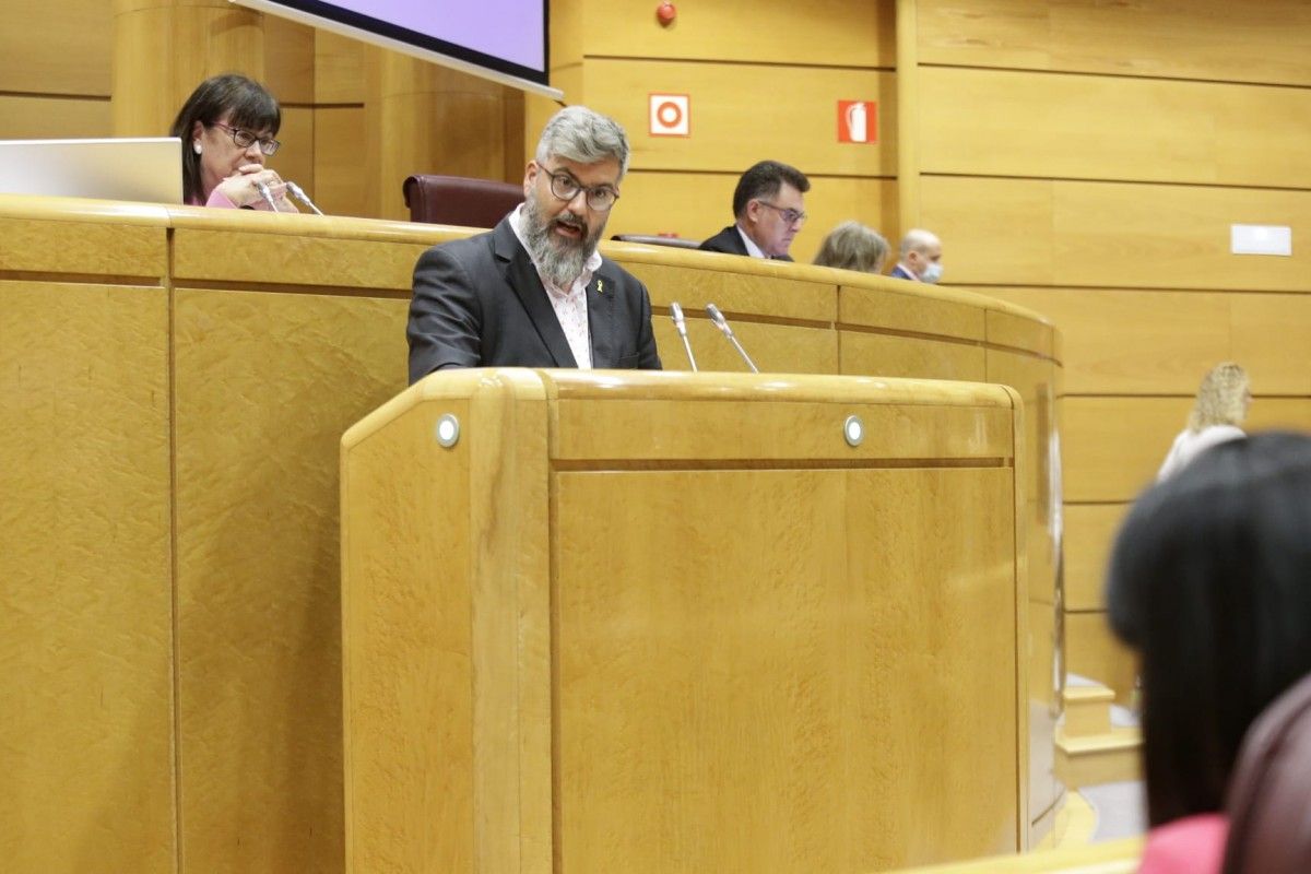 El senador d'ERC per Girona, Jordi Martí Deulofeu, durant la seva intervenció a Madrid.