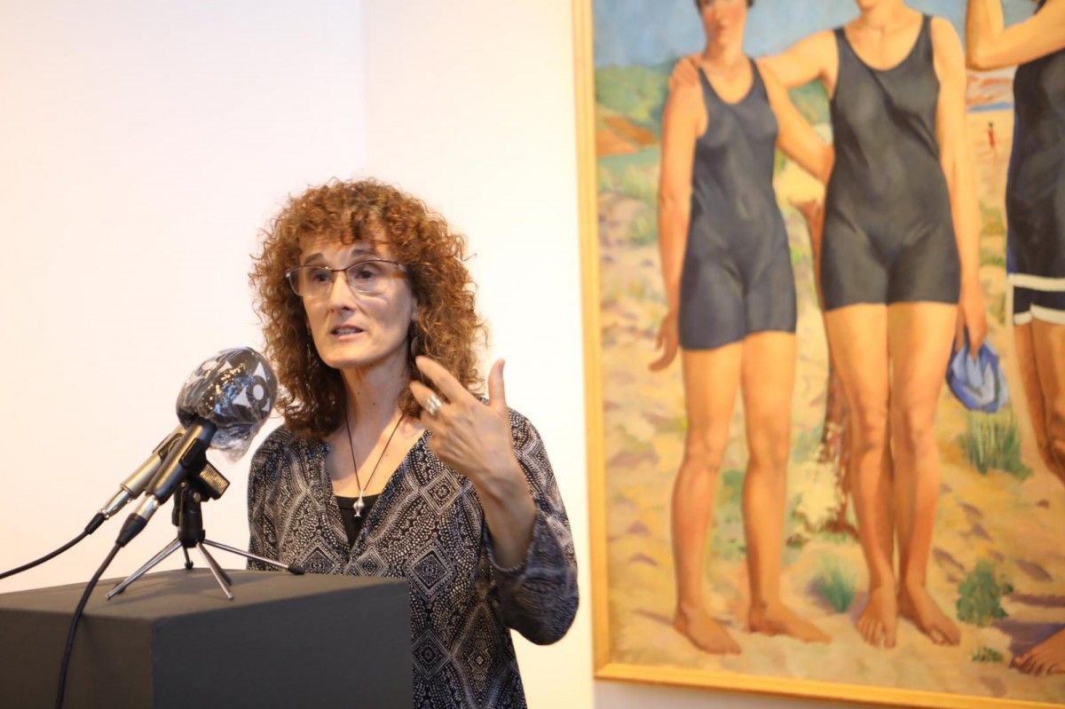 Montserrat Mallol durant la presentació de la iniciativa al Museu de la Garrotxa.