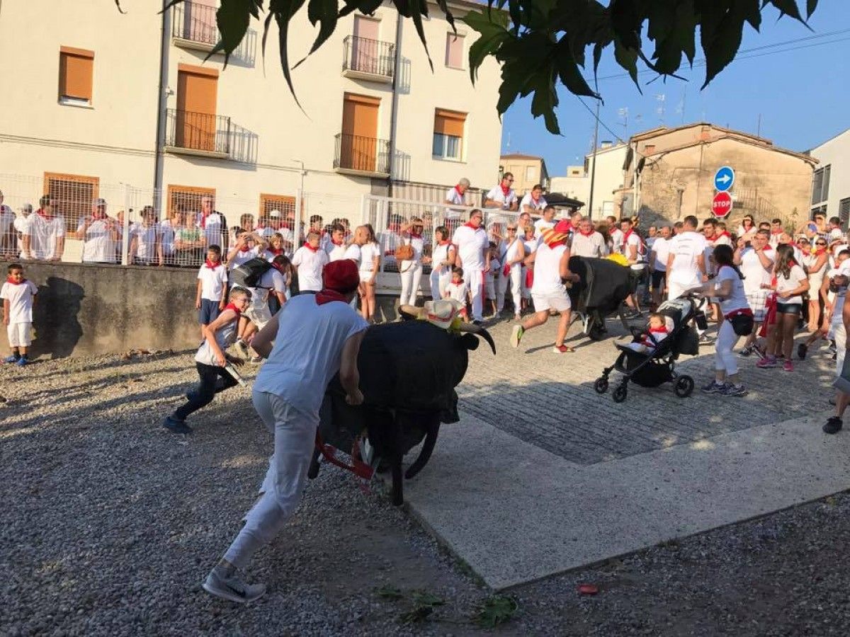 Al «Sant Fermín La Canya» el toros braus per fer l'«Encierru» són de cartró.