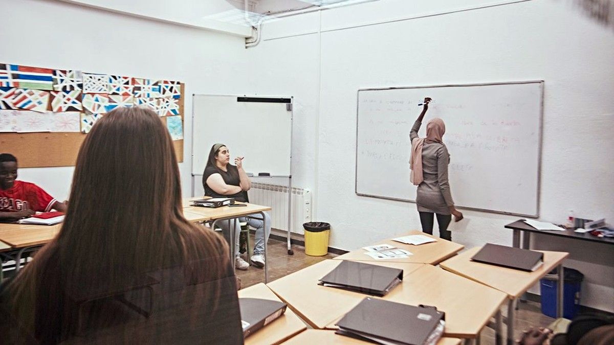 Una imatge d'una aula de l'Escola Noima a Olot