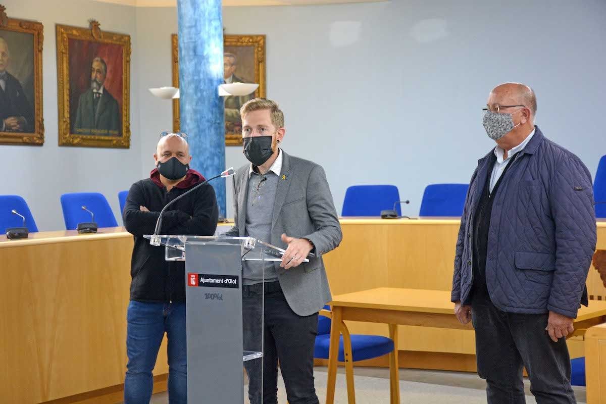 David Serramitjana, Aniol Sellabona i Santi Reixach durant la presentació de la campanya.