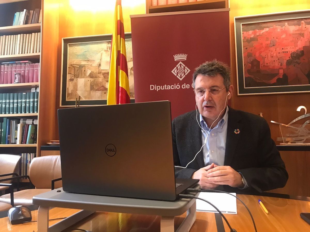 El president de la Diputació de Girona, Miquel Noguer, durant la celebració de la jornada.