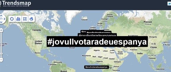 Imatge del trending map amb l'etiqueta ##jovullvotaradéuEspanya
