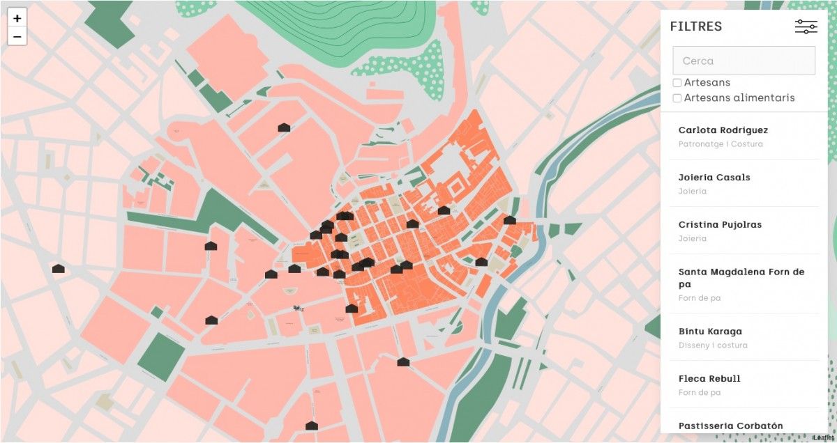 El mapa d'artesania d'Olot ja es pot consultar al web del Tallers dels Sastres.