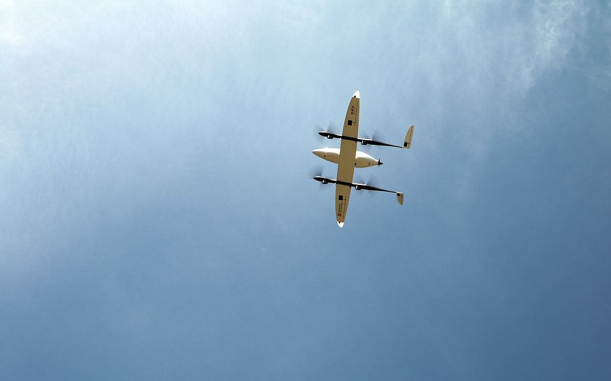 El dron que va fer el trajecte de la Vall d'en Bas fins a Olot