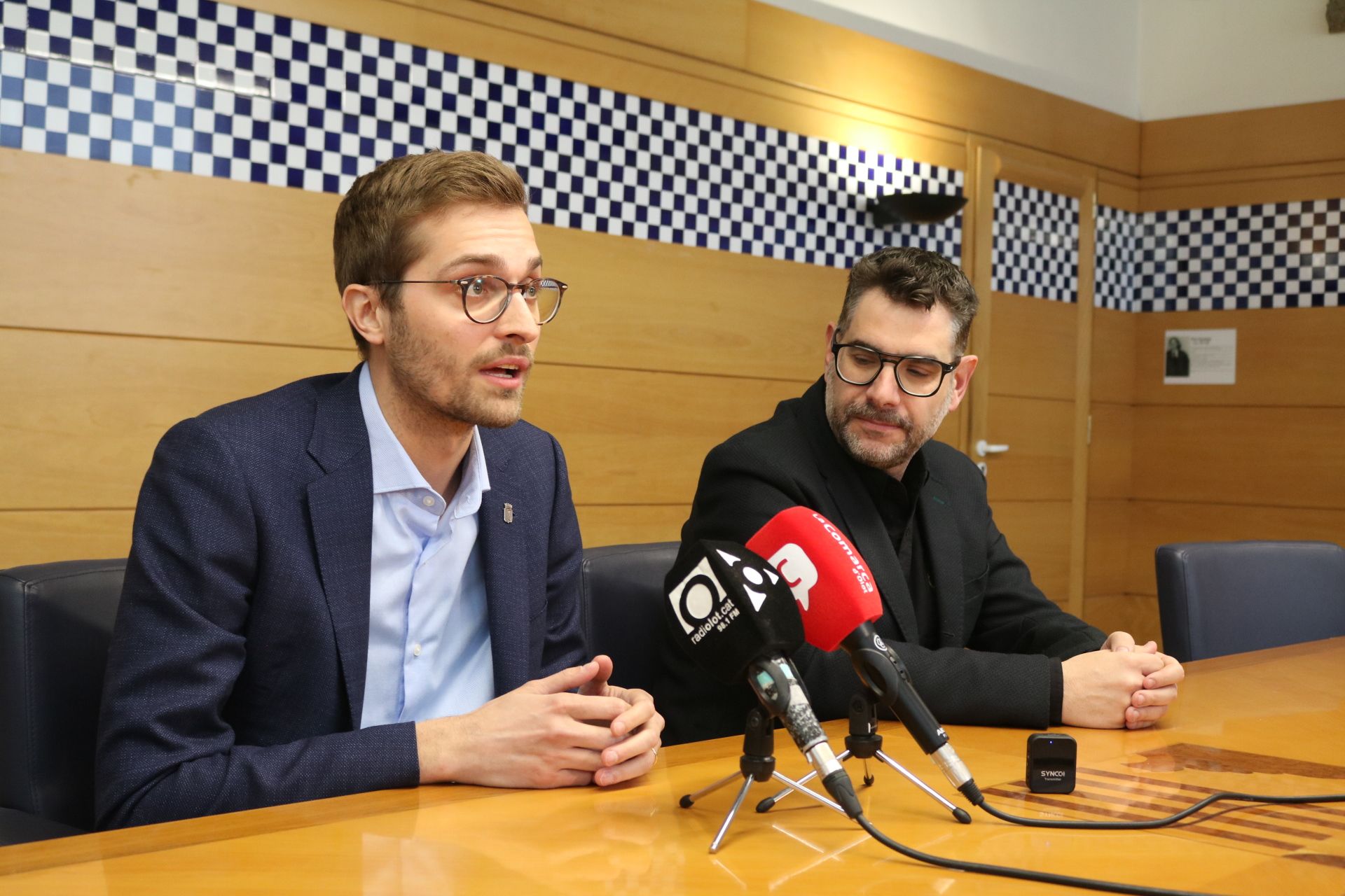 Agustí Arbós, alcalde d'Olot, amb el seu soci de govern, Josep Quintana d'ERC