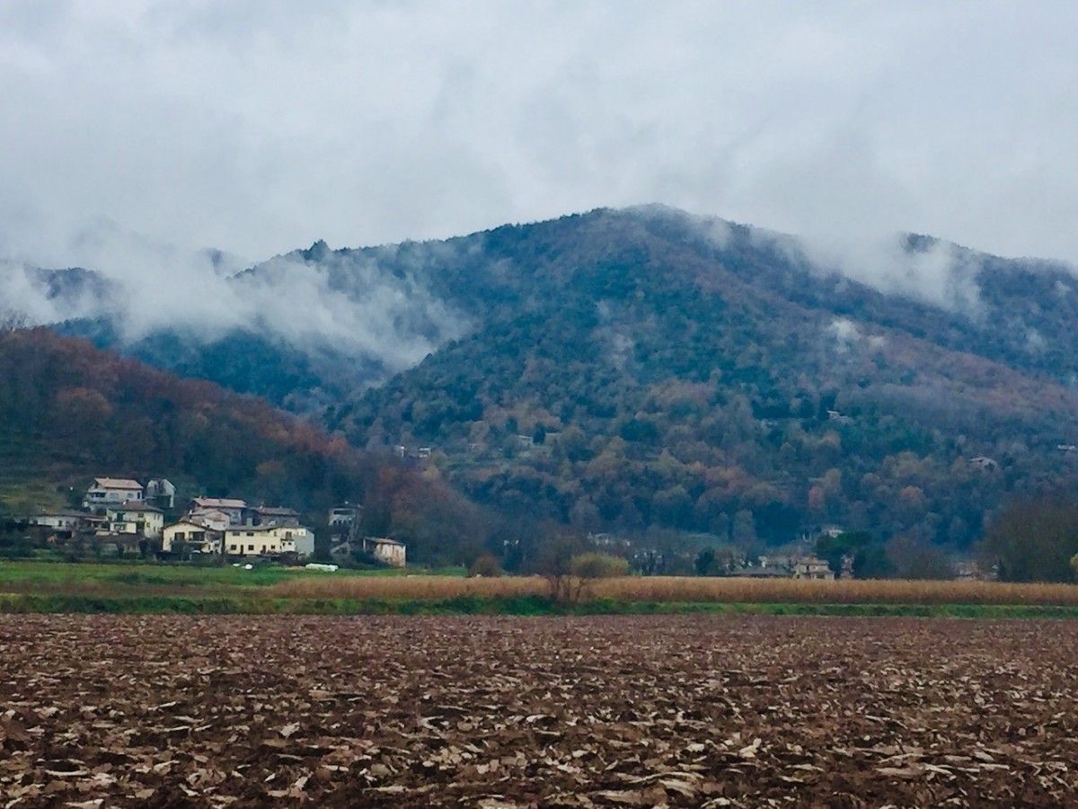 Imatge tardoral de la Vall d'en Bas, a la Garrotxa.