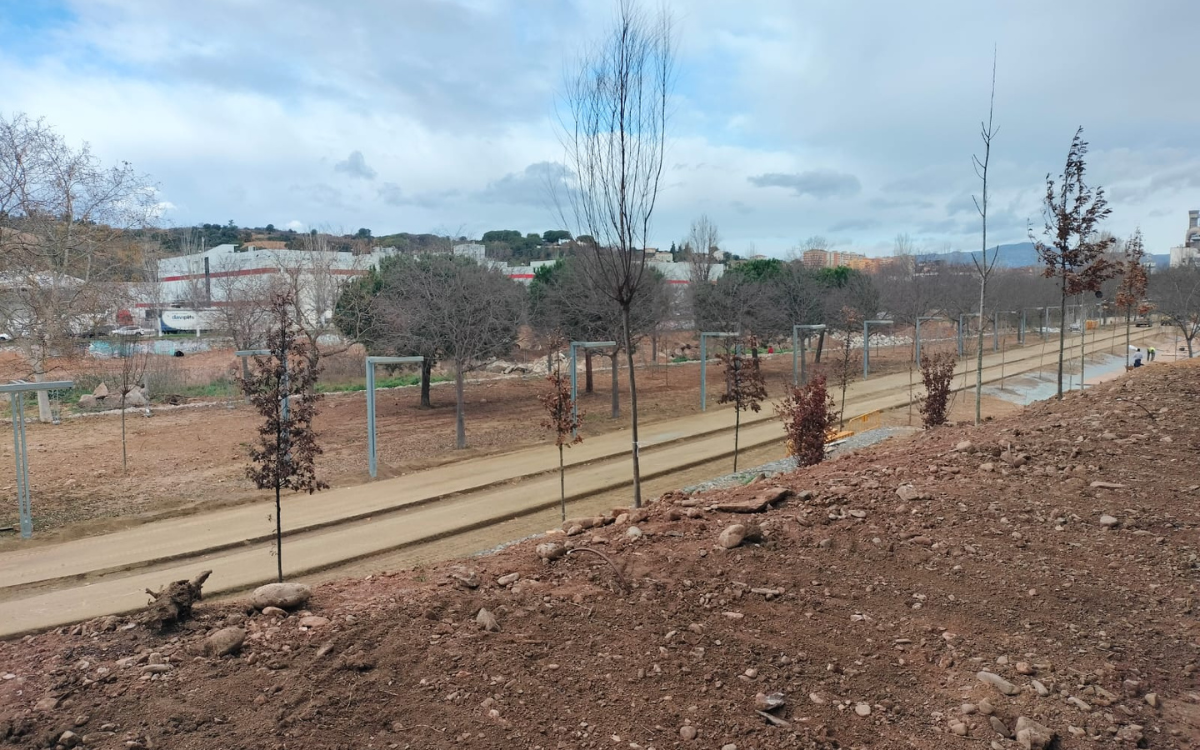 Imatge actual de les obres de renaturalització del Congost