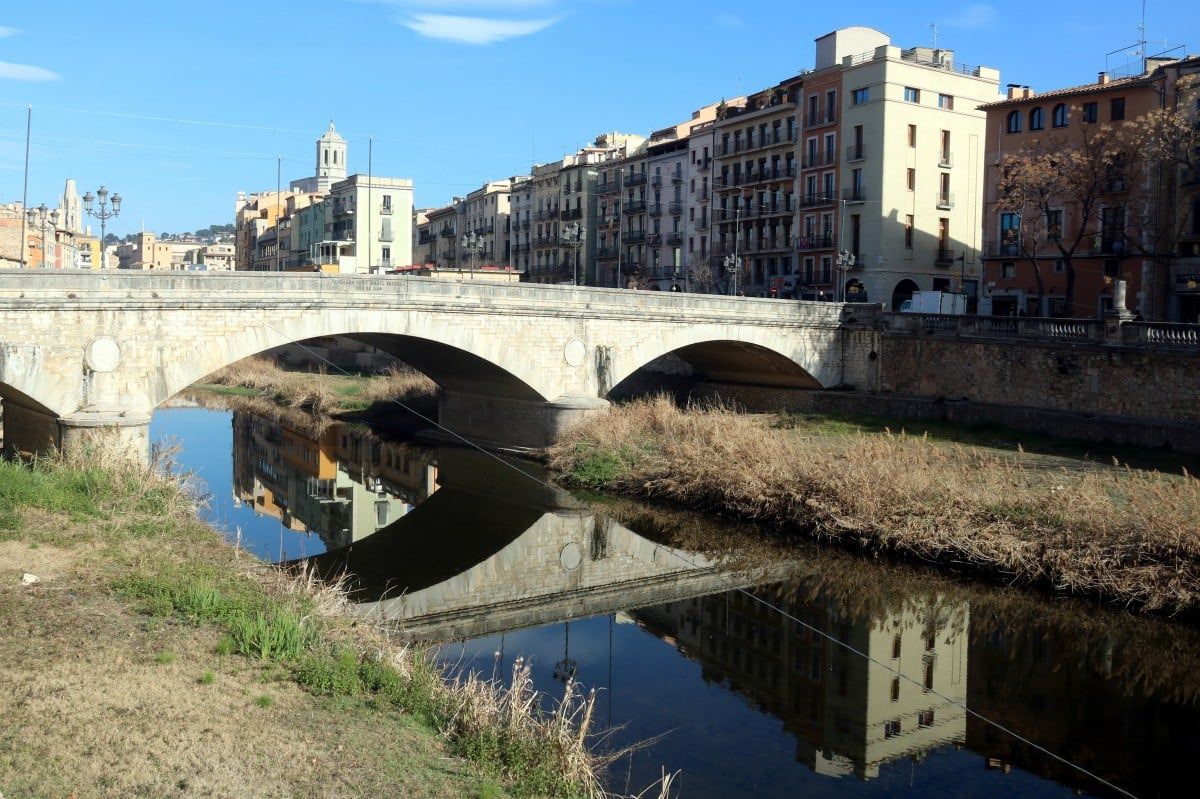 El riu Onyar, a Girona, aquest divendres.