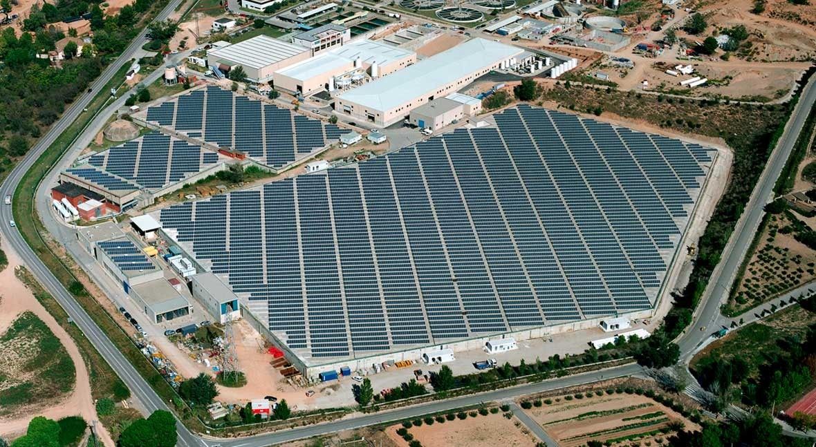 La potabilitzadora del Llobregat ja té actualment un parc solar de 2,7 MW