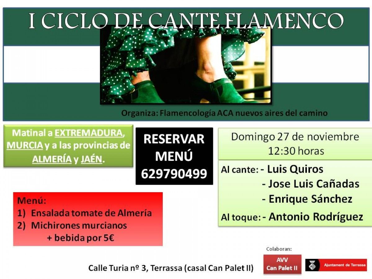 El cartell de la sessió del cicle flamenc dedicat a Múrcia, Extremadura, Almería i Jaén