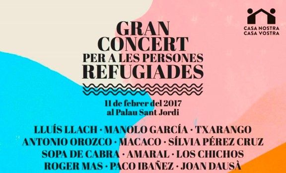 Detall del cartell del Gran Concert per a les Persones Refugiades