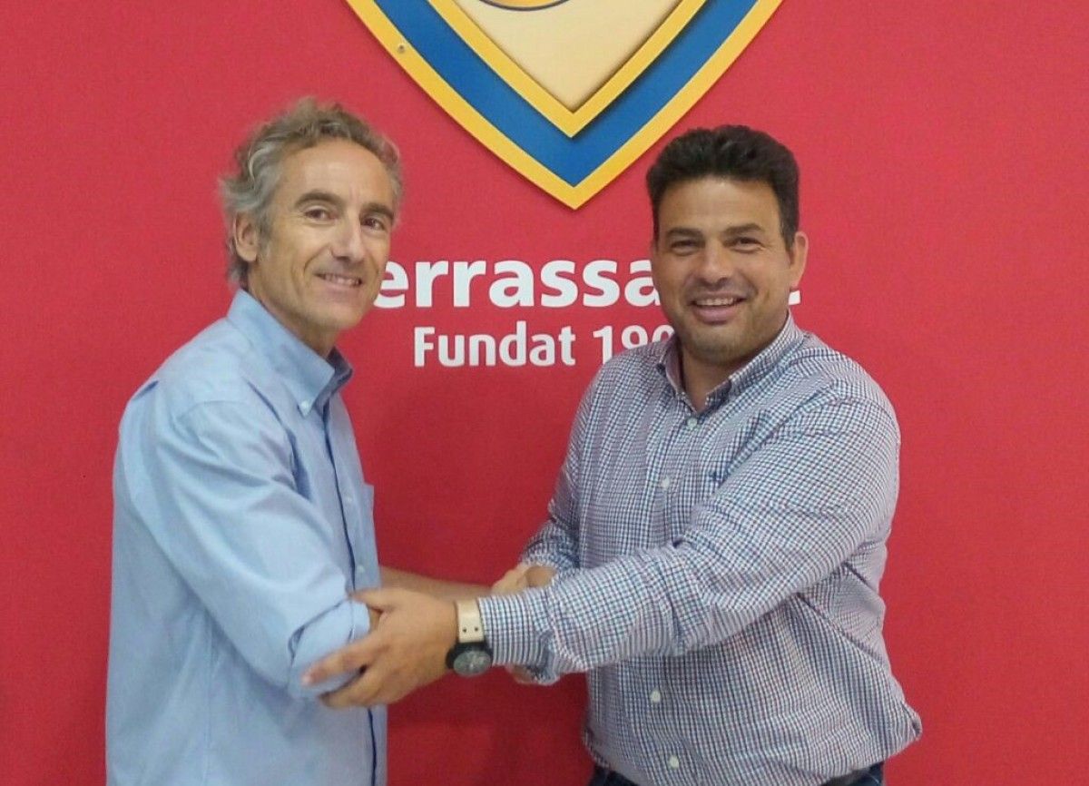 Els presidents del CF Matadepera i del Terrassa FC.