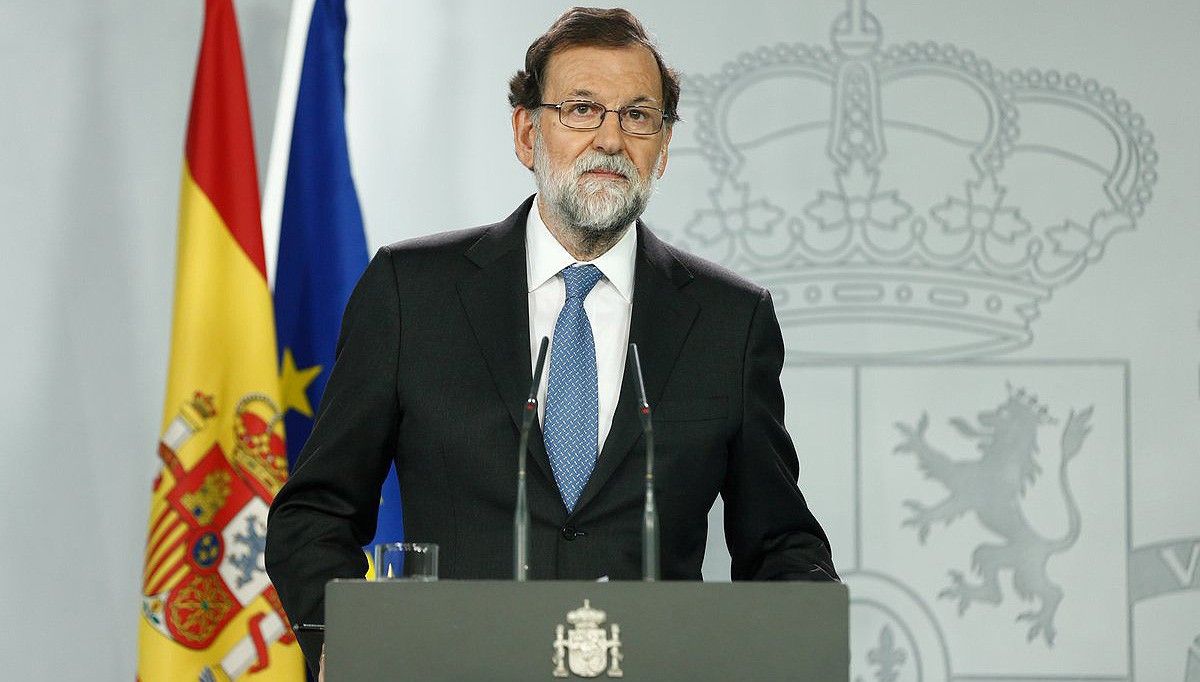Mariano Rajoy comunicant les mesures del 155