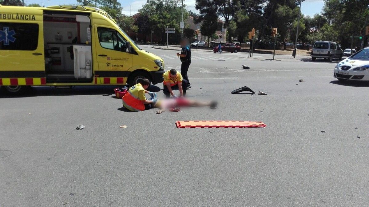 Un accident de moto a Sabadell