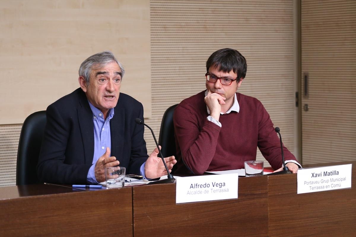 Alfredo Vega i Xavi Matilla a la roda de premsa de presentació de la Comissió Estratègica 