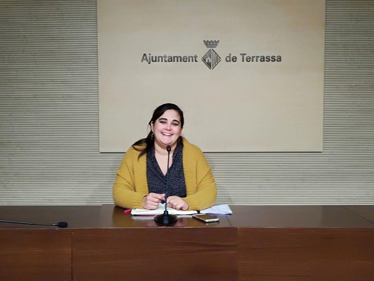 La regidora de TeC, Marta Muntanyola, durant la roda de premsa. 