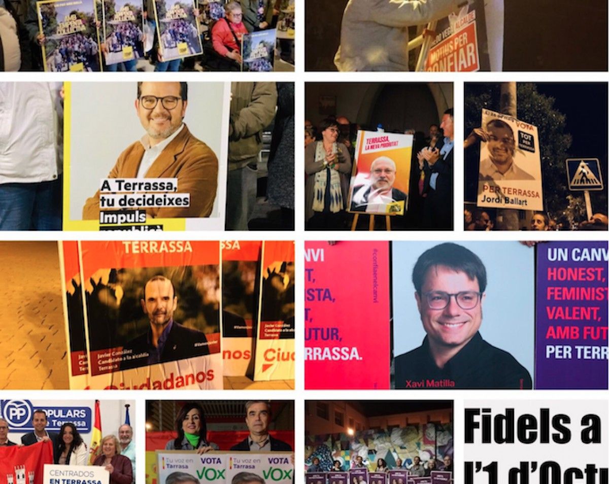 Cartells electorals de les eleccions municipals a Terrassa. 