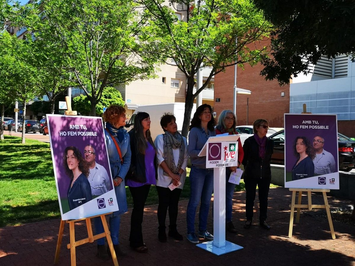 Roda de premsa de Podem-Ive sobre feminisme. 