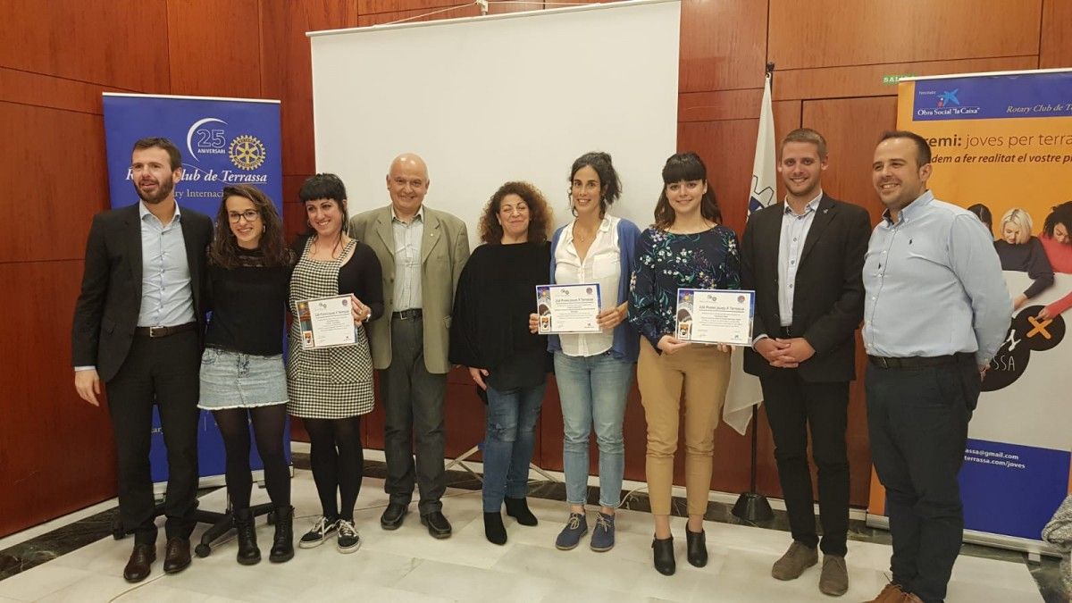 Premiats de la 22a edició del Premi Joves x Terrassa del Club Rotary. 