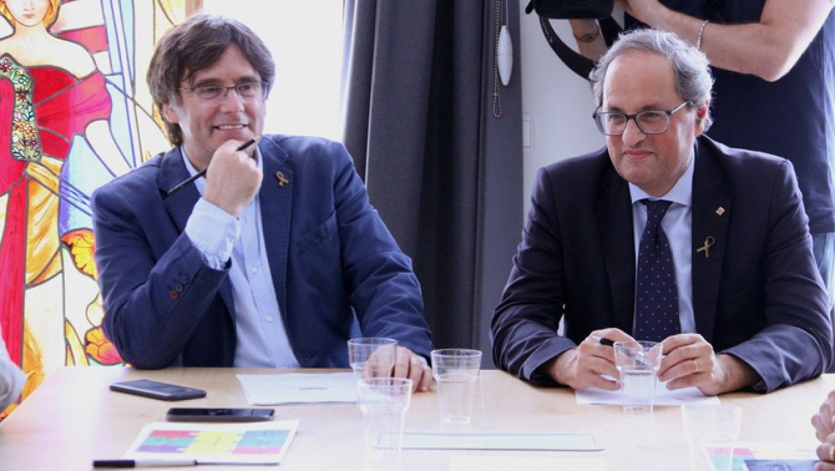 Puigdemont i Torra, en una reunió del Consell per la República