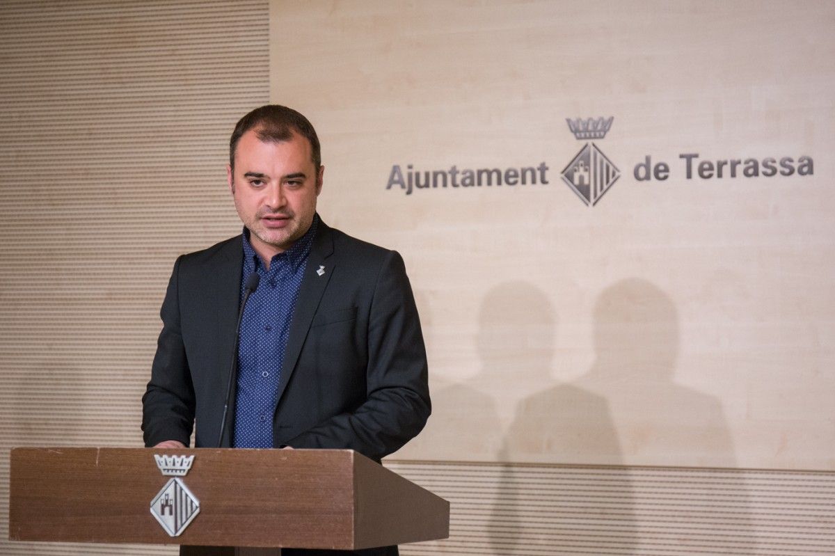 L'alcalde de Terrassa, Jordi Ballart, durant la roda de premsa d'aquest divendres.