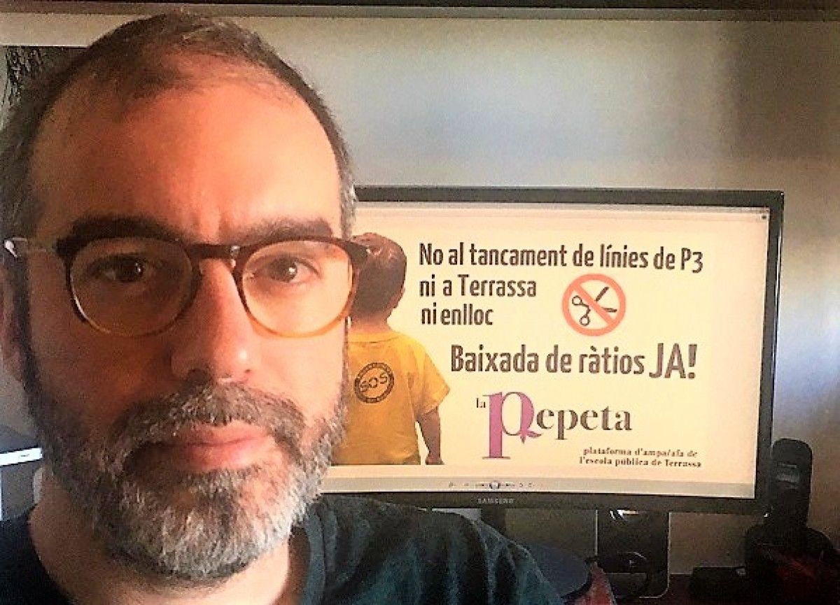 Tiago Ferreira, membre de l'AFA de l'escola Ramon y Cajal i un dels  representants de la Plataforma d'AMPA i AFA de l'escola pública de Terrassa (Pepeta).