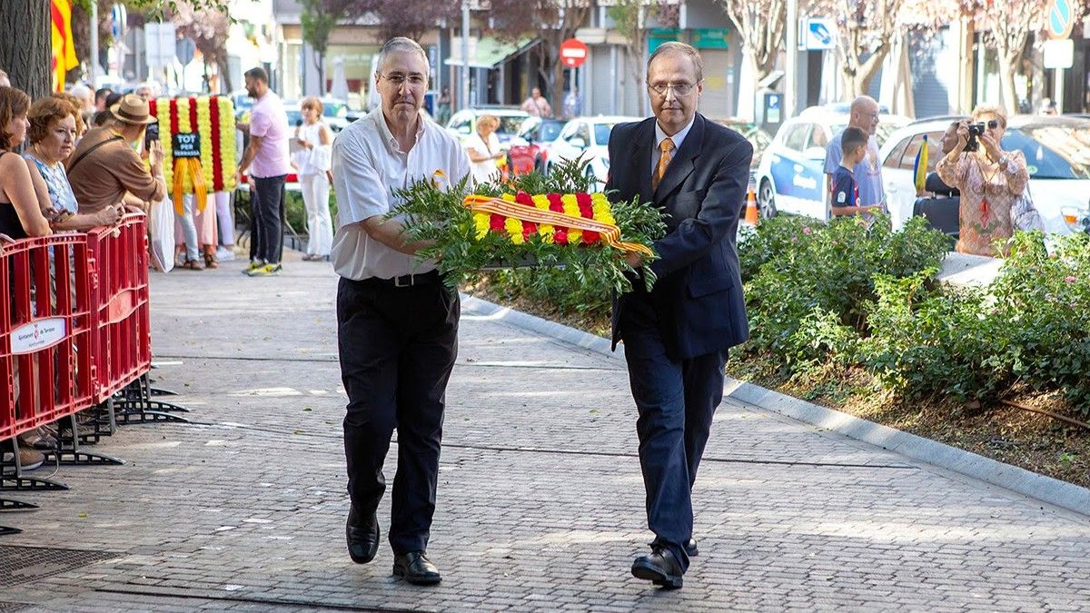 Així ha estat l'ofrena floral de la Diada Nacional de Catalunya a Terrassa