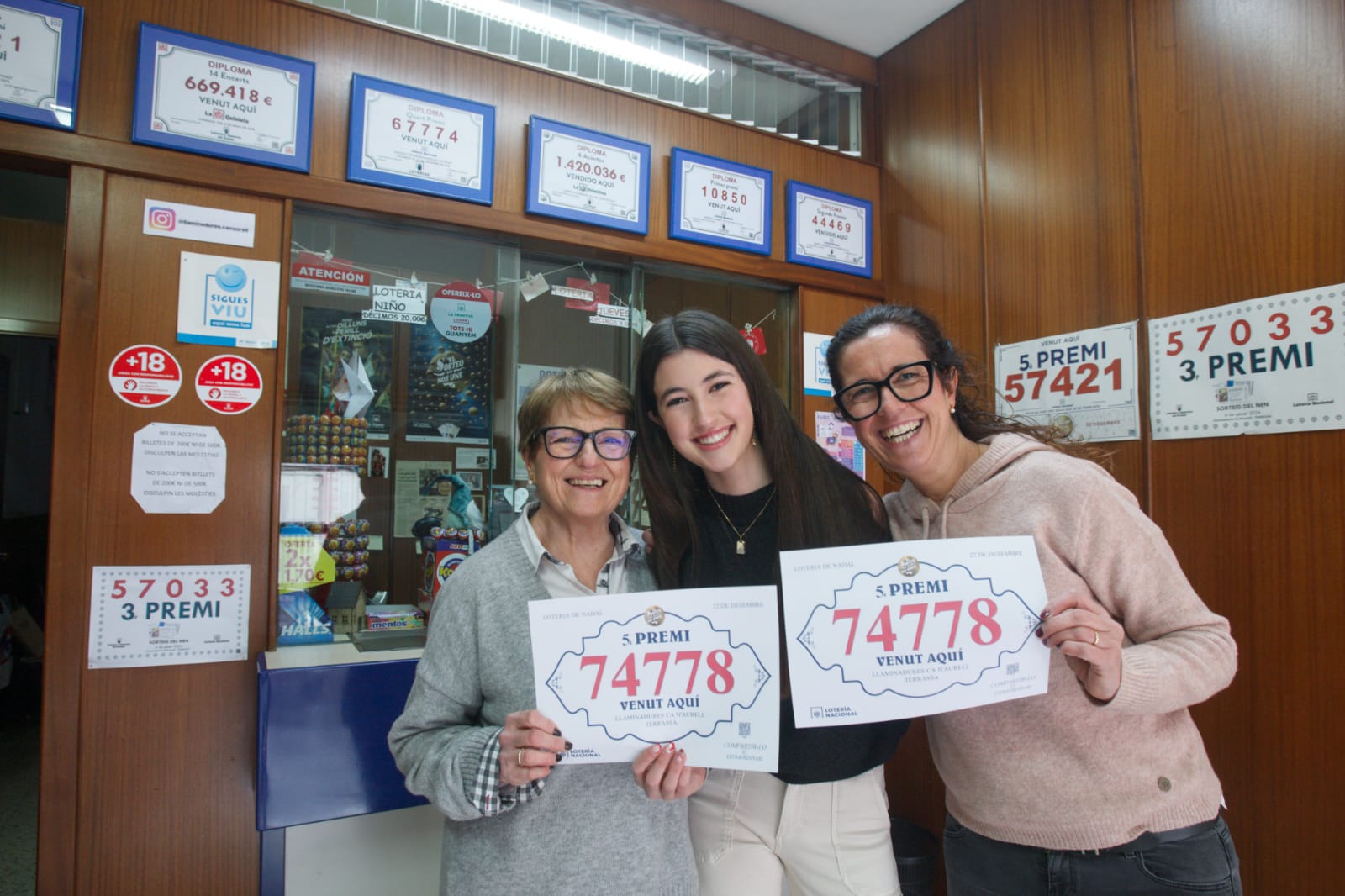 Un quart premi de la loteria de Nadal toca a Terrassa.