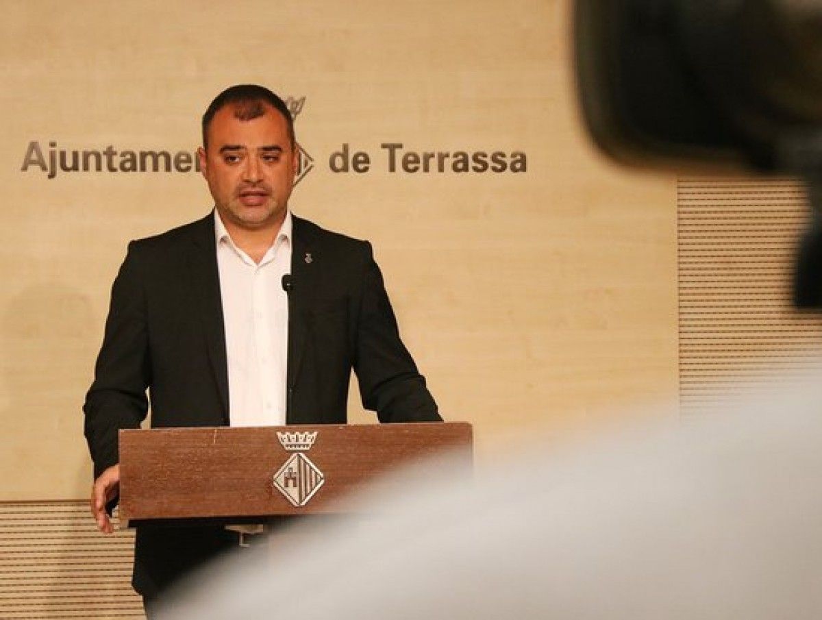 L'alcalde de Terrassa, Jordi Ballart, en una roda de premsa pel coronavirus.