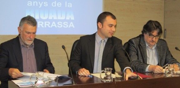 Valls, Ballart i Aguado, en la roda de premsa de balanç
