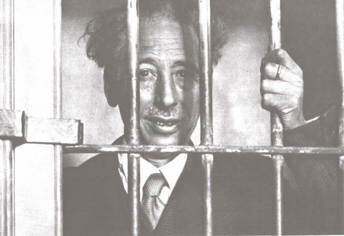 El president de la Generalitat, Lluís Companys, empresonat arran dels esdeveniments del 6 d'octubre de 1934.