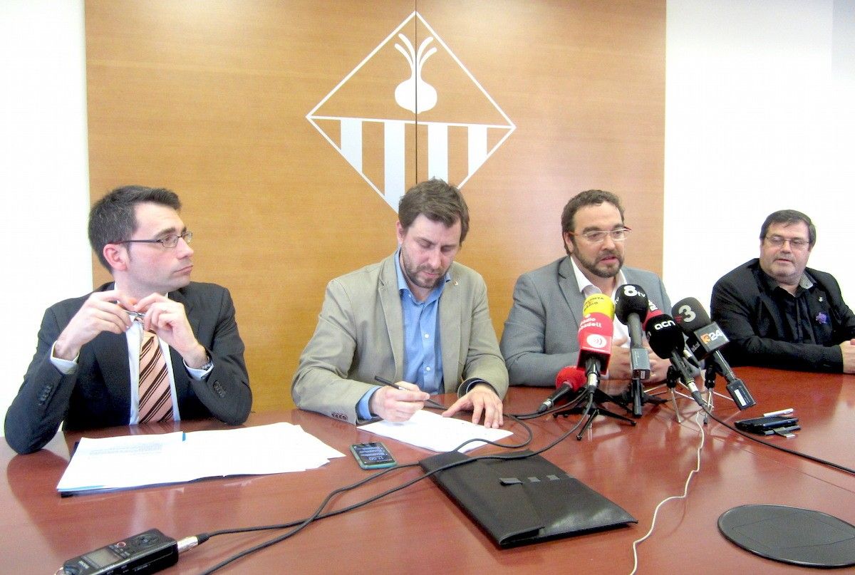 Roda de premsa amb Toni Comín i Juli Fernàndez