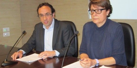 Josep Rull i Mariona Vigués, a la roda de premsa