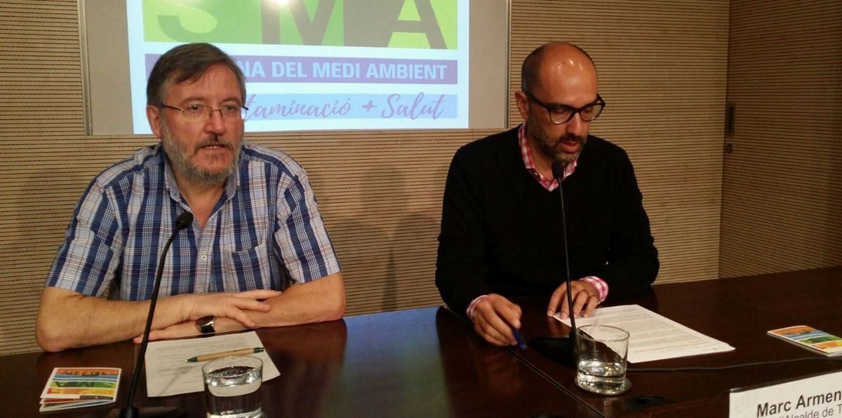Salvador Pérez i Marc Armengol, en l'acte de presentació de la Setmana del Medi Ambient