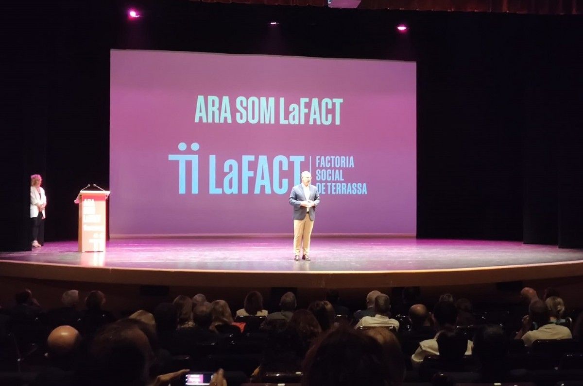 Xavier Queralt, president de LaFACT, intervé a l'acte de presentació d'aquest dijous.