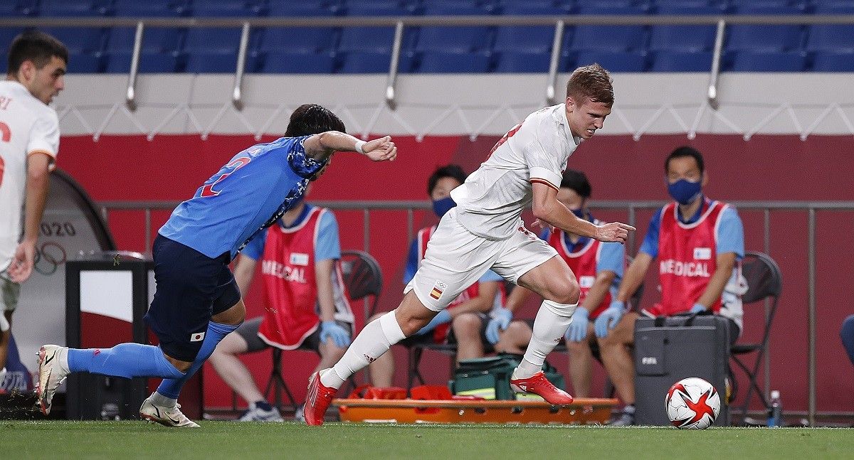 Dani Olmo durant el partit